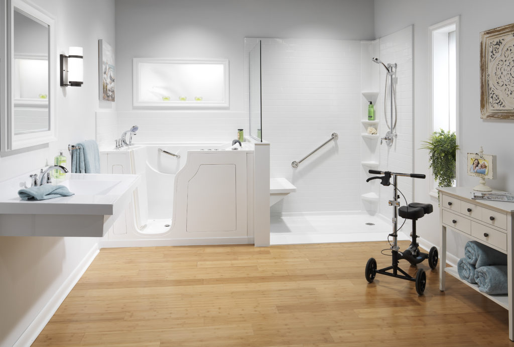 Image of a walk in shower for bath safety products in Albuquerque NM
