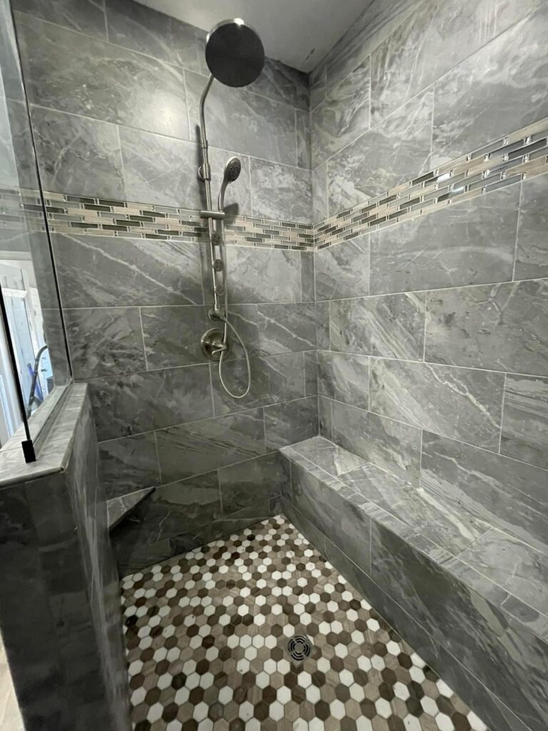 Image of a shower conversion home modification service performed by Access Solutions in Albuquerque