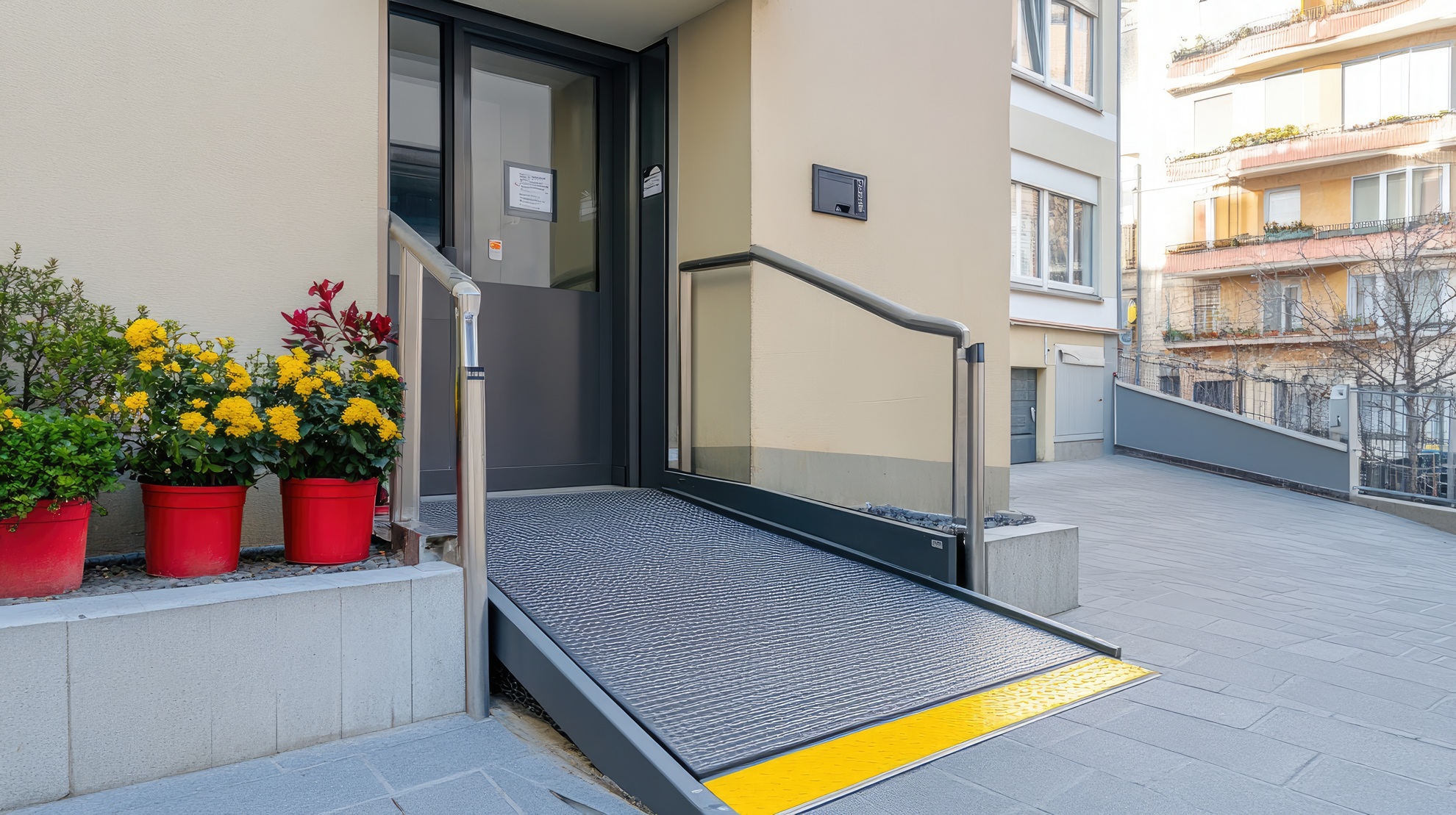 Image of a threshold ramp for a business in Albuquerque, New Mexico